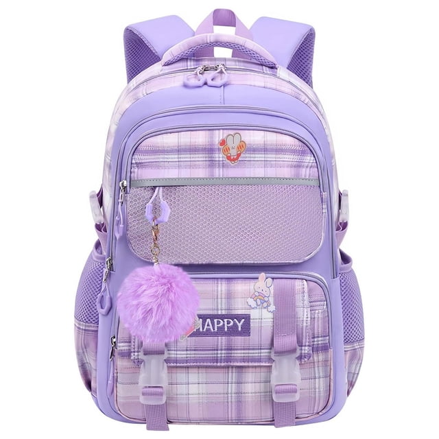Mochila escolar WYCY para niñas, grande, 45 x 32 x 18 cm, 8 compartimentos