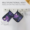 thumbnail image 4 of Yayeee Oven Mitts and Pot Holder Set of 2 Heat Resistant Kitchen Gloves Baking Hot Pad, Purple Street, 4 of 5