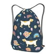 thumbnail image 3 of XMXT Waterproof Gym Bag, Cartoon Dog Blue Background Drawstring Backpack for Men, m, 3 of 8