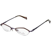 Thalia Beso Womens Designer Half-rim Spring Hinges Stainless Steel Unique Design Hot Eyeglasses/Eyewear 44-18-130, Brown/Purple