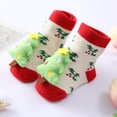 thumbnail image 2 of NOKIO Ladies' Cozy Slipper Socks Christmas Socks Fall Non-slip Socks Cotton Clothing With Grip Rubber, Animal Print Pattern Santa'S Workshop Themed Christmas Stockings For Women, 2 of 4