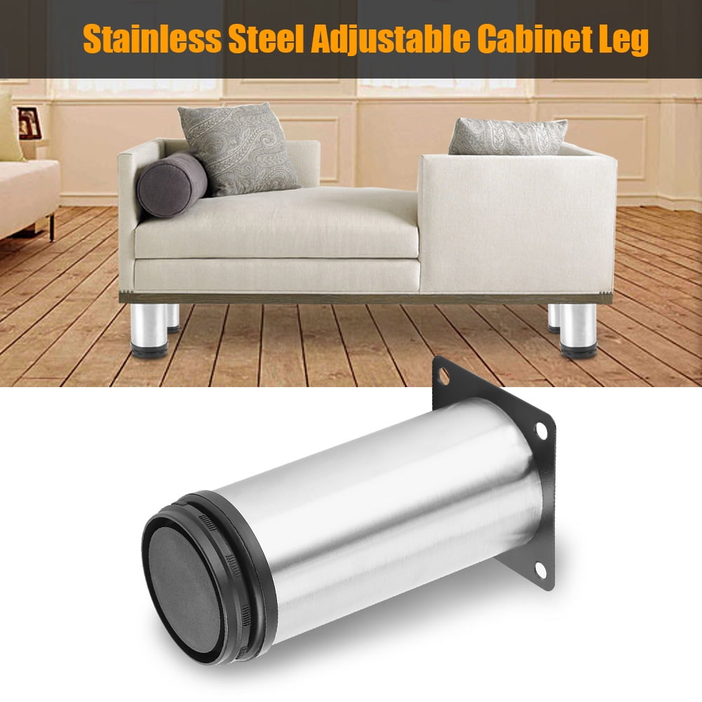 4x Adjustable Stainless Steel Kitchen Cabinet Leg Table Sofa Bed Furniture Feet 