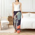 thumbnail image 4 of Salouo Astronaut With American Flag Print Women's Pajama Pants Casual Loose Sweatpants PJs Flowy Pants Drawstring Palazzo for Women Wide Leg Pants Lounge Pajama -Medium, 4 of 8