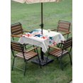 thumbnail image 4 of Outdoor Tablecloth with Umbrella Hole for Patio/Picnic/Party/Camping, Red Blue Star 4th of July Waterproof Table Cloth Square Cover Washable, Independence Day Firework Grey (60"x 60"), 4 of 9
