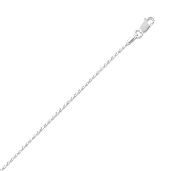 1.3mm 925 Sterling Silver Sparkle-Cut Rope Chain Necklace Lobster Clasp Closure 14 Inch Chain Necklace