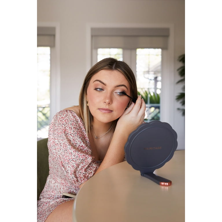 Hairitage Strike a Pose Gray Folding Hand Held Mirror with Hairitage Strike a Pose Gray Folding Hand Held Mirror with
