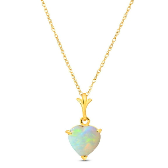 Galaxy Gold 14K Solid Gold Natural Opal Necklace for Women - Yellow Gold Fine Jewelry