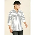 thumbnail image 5 of TryBuy Bohemian Striped Men's Shirts, Full Sleeves Button-Up Casual Shirt for Men, Sizes L, 5 of 9