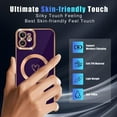 thumbnail image 4 of Compatible with iPhone 12 Case Magsafe, Cute Heart Pattern Luxury Plating Full Camera Lens Protection Magnetic Case for iPhone 12 for Women Girl-Deep Purple, 4 of 7