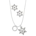 thumbnail image 1 of Delight Jewelry Silvertone Best Friend Eternity Ring Silver tone Snowflake Charm Necklace and Stud Earrings, 1 of 4