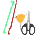 thumbnail image 2 of Kit de herramientas para aparejos de pesca, extractor múltiple, probador de anzuelos, tijeras, aparejos de pesca de carpa, extractor de cebo naranja, Juego de 4 Uds., 2 of 5