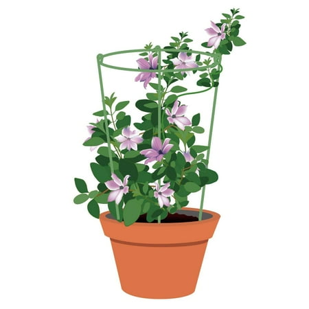 Mr. Garden Mini Trellis Circle 7.87 Inch Dia x 11inch Height x 2mm Dia Garden Trellis Plant Support 5 Sets