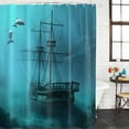 thumbnail image 2 of Ocean Shipwrecks Bathroom Shower Curtains with 12 Hooks Polyester Waterproof Shower Curtain for Stalls and Bathtubs Coastal Nautical Dolphins Vintage Decorative Bathroom Privacy Curtain 60x72 Inches, 2 of 9