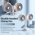 thumbnail image 6 of Dual Head Clip-On Fan - with Aromatherapy & Mosquito Repellent, Rechargeable 360° Rotatable, Quiet Portable Fan for Outdoor Camping, Office, 6 of 8