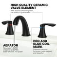 thumbnail image 3 of 2024 New 3 Hole 8 Inch Bathroom Faucets for Bathroom Sink - with Pop Up Drain, Cold Hot Water Lines, 360° Swivel Spout, and Easy Installation, 3 of 9