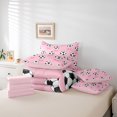 thumbnail image 6 of Manfei Cute Ribbon Bowtie 7-Piece Twin Bedding,American Soccer Bedding Comforter Set,Pink Reversible, 6 of 7