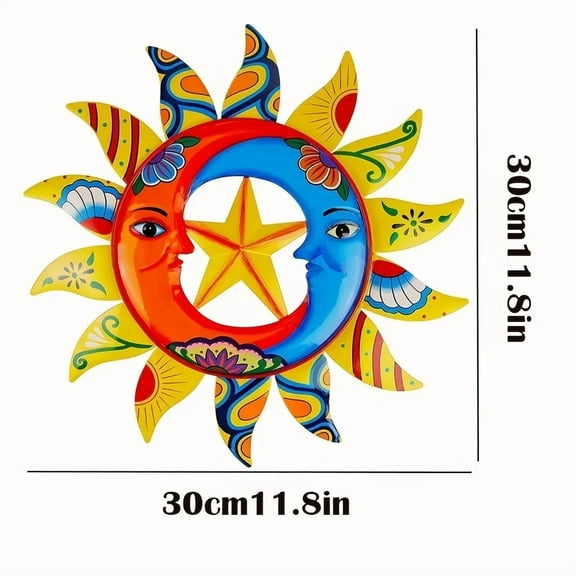 Metal Art Outdoor Wall Decor Sun Moon Star Metal Wall Art Creative Metal Wall Hanging Metal Garden Decoration for Garden Party