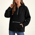 thumbnail image 5 of Women's Casual Zip-Up Hoodie Long Sleeve Solid Loose Fit, 5 of 6