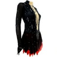 thumbnail image 3 of LIUHUO Black Red Figure Skating Costumes Custom Made Skating Skirts Ladies Long Sleeve Skating Costumes, 3 of 8