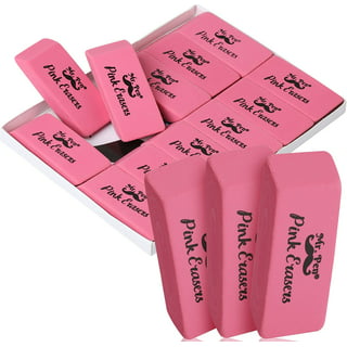 School Smart Pencil Tip Wedge Cap Eraser, Pink, Pack of 144