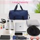 thumbnail image 4 of Bolsa de gimnasio pequeña, petates de viaje deportivos, bolso de noche para fin de semana con bolsillo mojado y compartimento para zapatos, 4 of 5