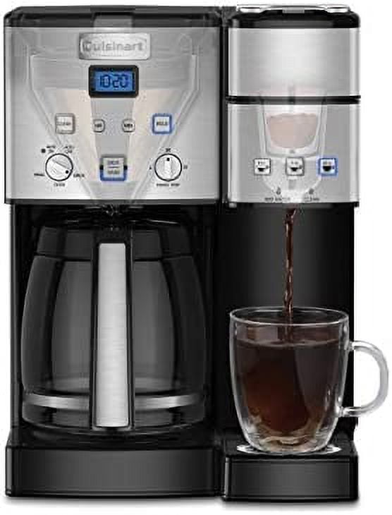 Cuisinart Single Serve + 12 Cup Coffee Maker, Offers 3-Sizes: 6-Ounces, 8-Ounces and 10-Ounces, Stainless Steel, SS-15P1 Cuisinart Single Serve + 12 Cup Coffee Maker, Offers 3-Sizes: 6-Ounces, 8-Ounces and 10-Ounces, Stainless Steel, SS-15P1