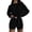Black, variant on Womens Matching Sets Summer 2 Piece Cut out Smocking Cozy Pajama Set Lightweight Nightwear Solid Elegant Sleepwear