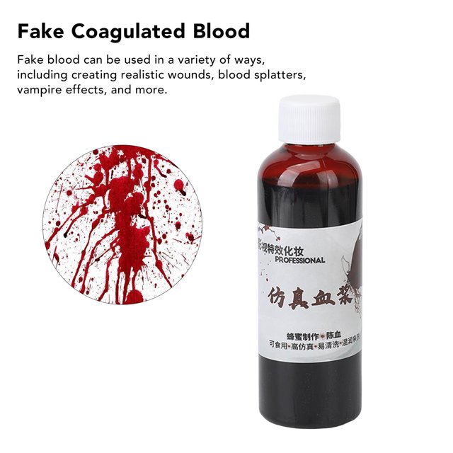 Sangre falsa de Halloween simulación realista lavable sangre coagulada falsa de 100ml para fiesta