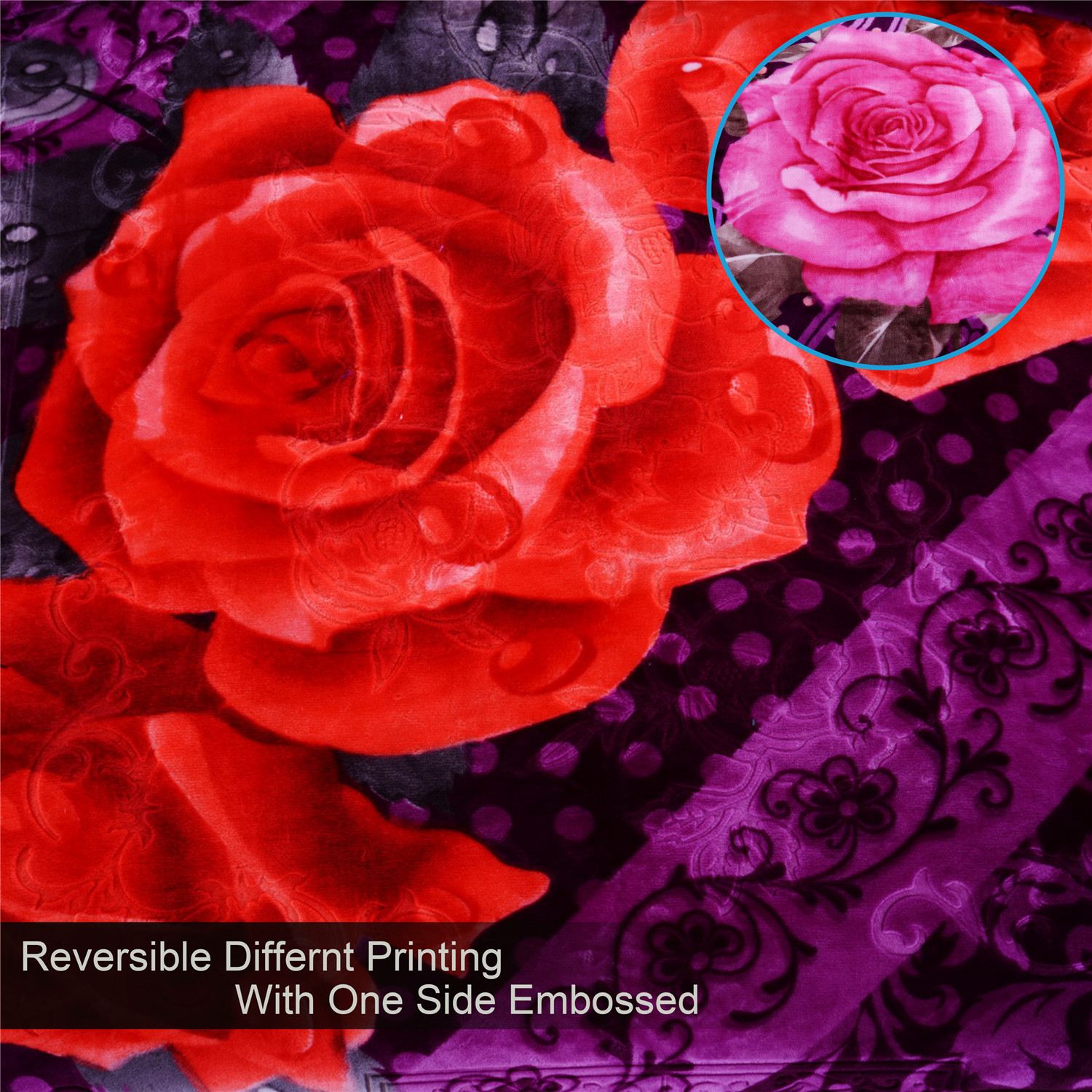 NC Fleece Blanket for Bed- 2 Ply Reversible 520GSM Soft Fleece Blanket King 83"x93",Purple