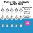 thumbnail image 2 of Write-A-Name Snowman Wearing Hat & Scarf Snowflake Resin Christmas Ornaments Bulk 48 Pc, 2 of 3