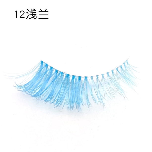 Zhuge Pestañas de visón de colores, racimos de pestañas de colores esponjosos, pestañas postizas de ojo de gato, largas y gruesas, rizadas, 3 pares (A23)