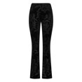 thumbnail image 6 of Wancir Women's Lace Flared Legging Pants Gothic High Waist Hollow Patchwork Mesh Bell-Bottom Trousers, 6 of 8