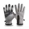 thumbnail image 1 of Guantes de terciopelo para exteriores para hombre, cálidos, impermeables, resistentes al viento, para ciclismo, deportes, pantalla táctil, para conducción de motocicletas y mujeres, antideslizantes, 1 of 1