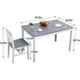thumbnail image 3 of SogesPower 5-Piece Dining Table Set for 4 Persons, Wood Kitchen Table Set with 4 Chairs, Gray-White, 3 of 8