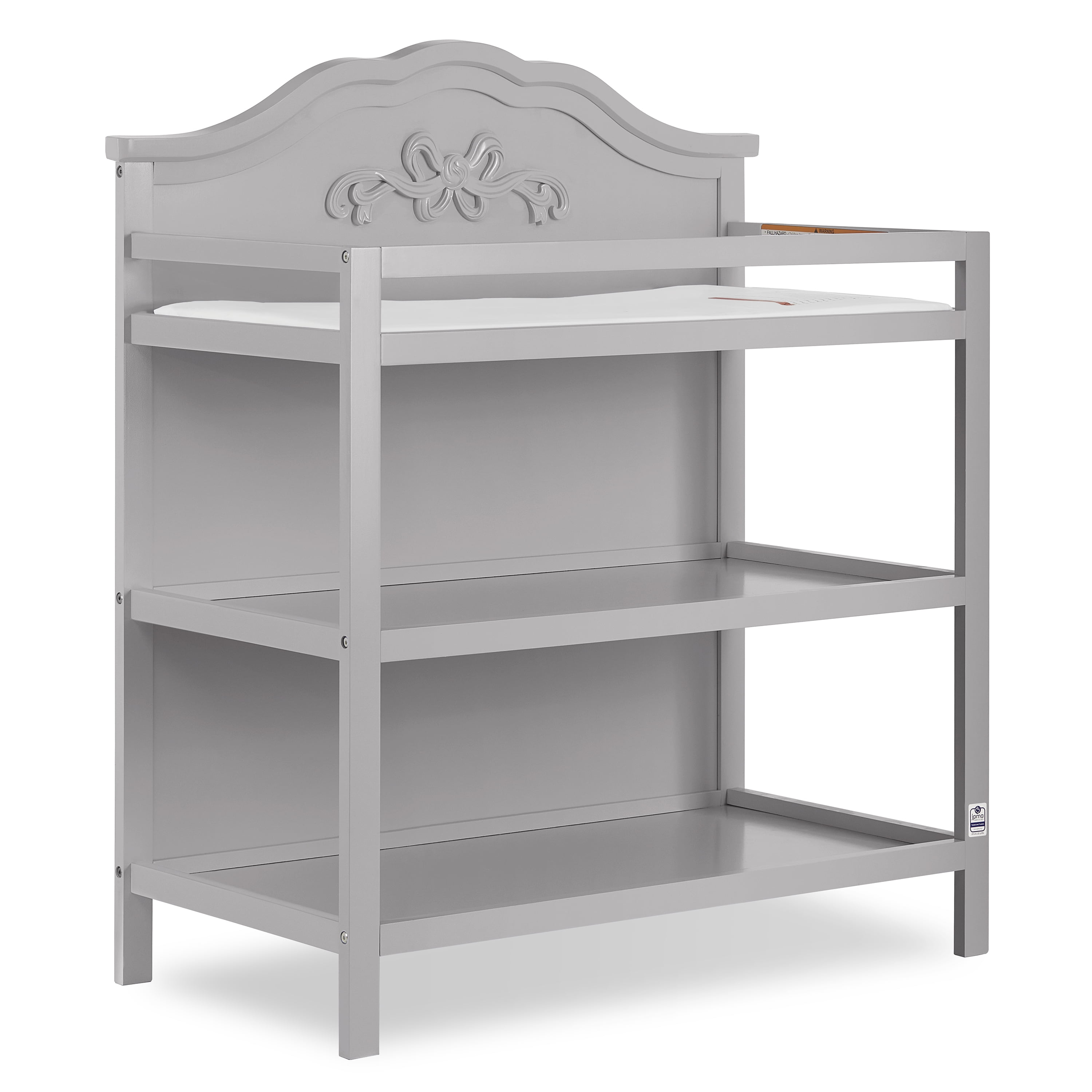Slumber Baby Nursery Essentials Bundle Jasmine 4 in 1 Convertible Crib, Slumber Baby Jasmine Changing Table, with a Dream On Me Honeycomb Orthopedic Firm Fiber Standard Crib Mattress In Platinum