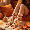 thumbnail image 4 of NOLDARES Halloween Socks for Women Girls, 1 Pairs Ghosts Print, Colorful Pattern Novelty Cute(Z189-Yellow), 4 of 4