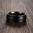 thumbnail image 3 of Bague pour Homme en Carbure de Titane 100 % Alliances Décontractées Classique Cadeau pour Petit Ami, 3 of 5