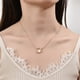 thumbnail image 2 of Collar fino con diseño geométrico simple de perlas de imitación para mujer y niña., 2 of 6