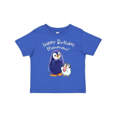 

Inktastic Happy Birthday Mawmaw!- Cute Penguins Gift Toddler Boy or Toddler Girl T-Shirt