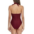 thumbnail image 4 of Traje de baño de una pieza para mujer, traje de baño sin espalda con cuello Halter a la moda, traje de baño para fiesta en la piscina en la playa tipo 2 XL, 4 of 6