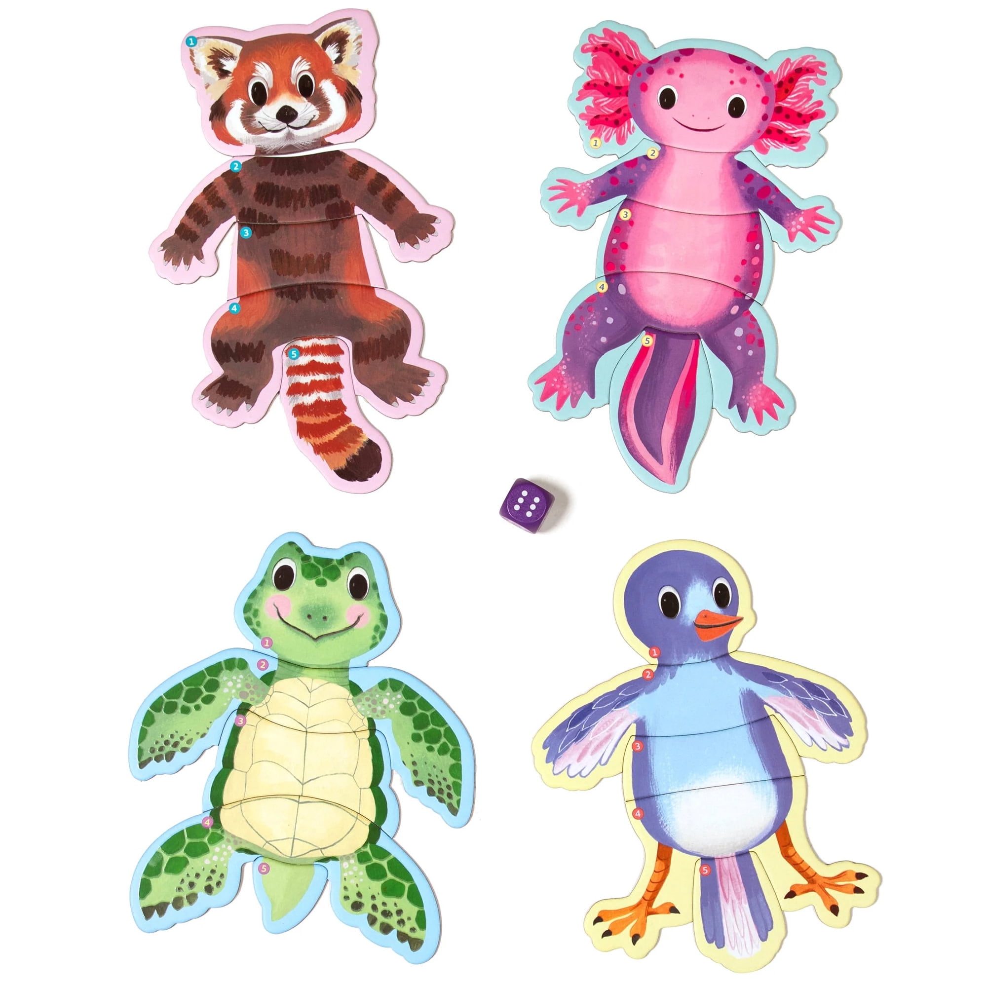 eeBoo Roll For The Wild Friend Dice Game, Ages 4+, For 1-4 Players - Develops Matching Skills And Imaginative, Screen-Free Play, 10-15 Minute Playtime