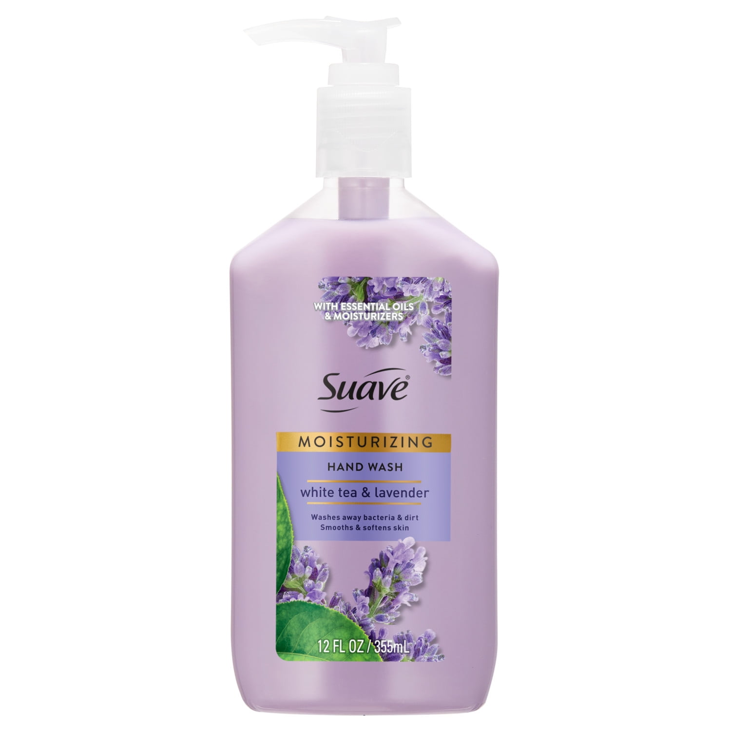 Suave Moisturizing White Tea & Lavender Hand Soap, Gentle Cleanser for Hands, 12 FL OZ