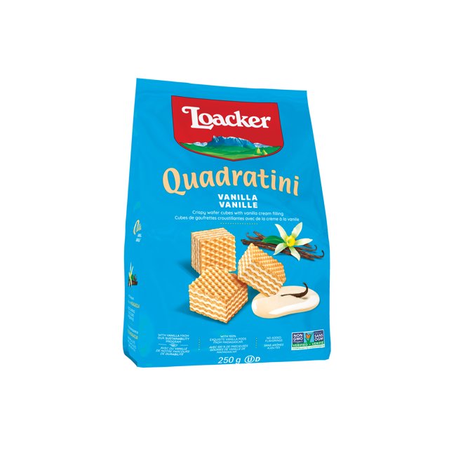 Loacker Quadratini Biscuits cuits au four à la vanille et aux gaufrettes 250GR