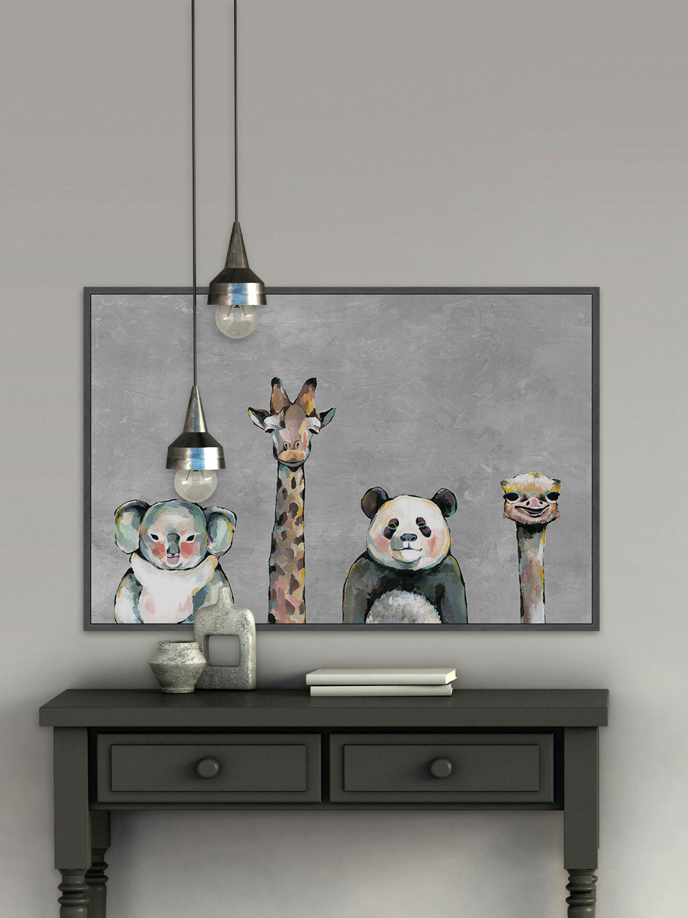 Serious Bunch Floater Framed Painting Print on Canvas