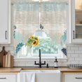 thumbnail image 2 of Summer Marine Life Swag Valances for Windows 2 Pack Ocean Teal Coral Coastal Starfish Blue Conch Retro Swag Kitchen Curtains 45 Inches Long Rod Pocket Short Window Treatment for Kitchen 36"x45", 2 of 9
