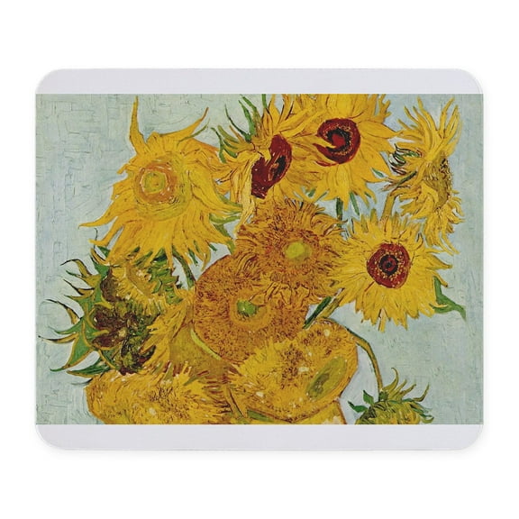 CafePress - Vincent Van Gogh Sunflower Painting Mousepad - Non-slip Rubber Mousepad, Gaming Mouse Pad