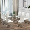 thumbnail image 3 of Sumdeal Modern Dining Chairs Set of 8,Modern Dining Chairs with Metal frame leg with High Density Sponge Leather,Dining Chairs for Dining Room,Kitchen,Living Room,White, 3 of 7