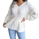 thumbnail image 3 of Lantern Sleeve Tight Waist Sweater, Skin Friendly Women Autumn Winter Knitted Sweater For Home, 3 of 8