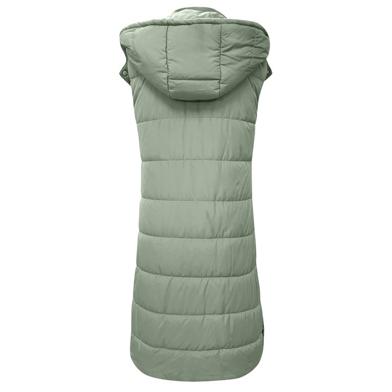 CAICJ98 Womens Fall Fashion 2023 Women 'S Quilted Puffer Vest Thicken Warm  Winter Coat with Removable Hood Grey,XL
