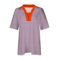 thumbnail image 5 of YHAJDS Polo Shirts for Women Short Sleeve Collared Striped Print Casual Fashion Top Blouse, 5 of 5